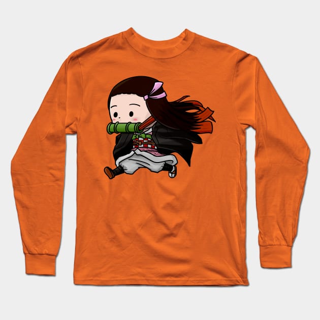 Chibi Nezuko Running Long Sleeve T-Shirt by MaximumLimit